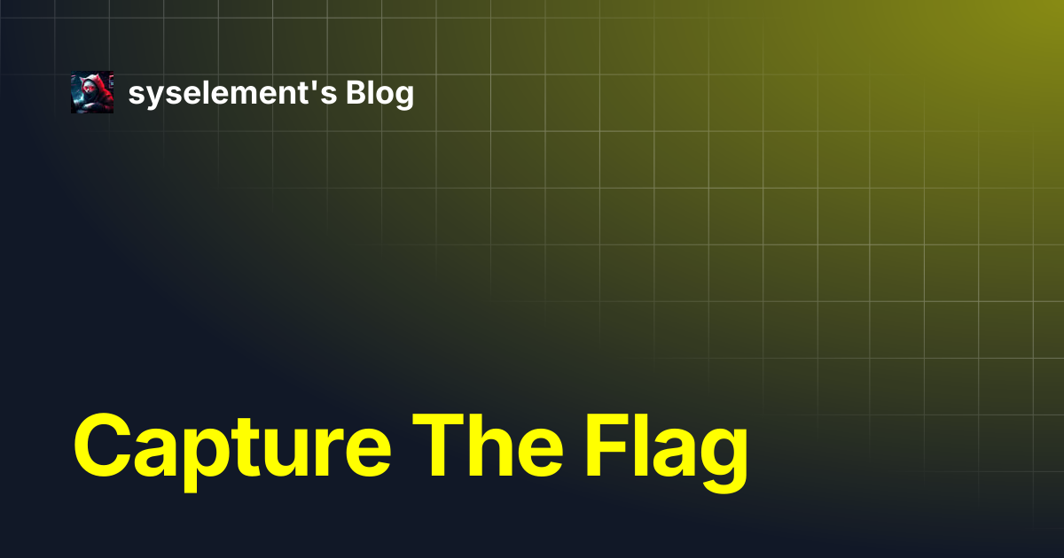 Capture The Flag | syselement's Blog